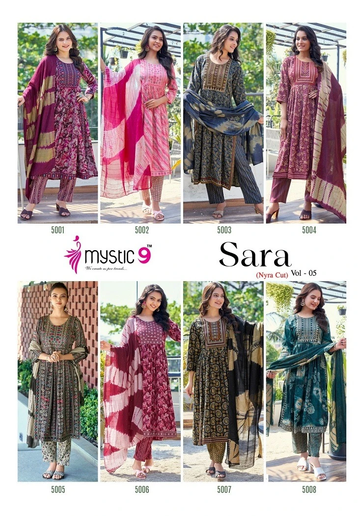 Mystic9 Sara Vol 5 Two Tone Rayon Wholesale Readymade Salwar Suit Catalog — Wholesale Salwar Suits, MPA wholesale from Surat — view 8